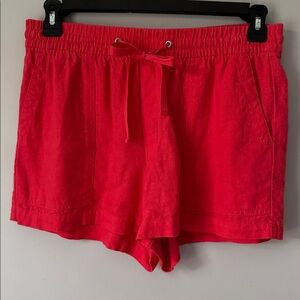 Gap Factory Women's Linen Blend Red Pull On Casual Shorts - Small